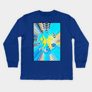 Free dive ocean abstract Kids Long Sleeve T-Shirt